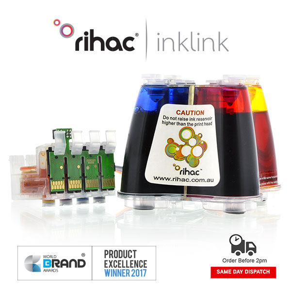 Rihac Inklink Continuous Ink Supply System CISS for Epson Workforce 60 545 625 630 633 645 840 845 Workforce WF-3520 WF-3530 WF-3540 WF-7010 WF-7510 WF-7520 NX635 200 200XL ink cartridges bulk alternative to ecotank and refillable cartridges C13T200192 C13T200292 C13T200392 C13T200492 C13T200192 C13T200292 C13T200392 C13T200492